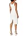 Dress the Population Women's Lyla Plunging Sleeveless Fitted Midi Sheath Dress, Off White, L