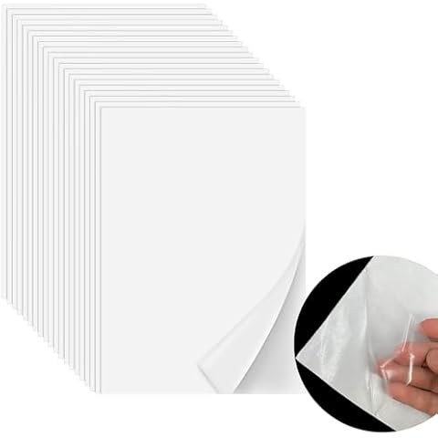 Iron On Adhesive Sheets 20PCS, Heavy Weight Double-Sided Heat Melt Fabric Glue Sheet, A4 Size Fusible Adhesive Sheets, Press-on Patch Iron On Tape, Fusible Interfacing For Sewing, Heat And Bond Cover