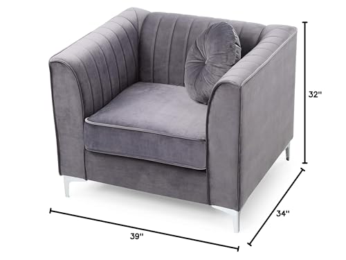 Sillón Plegable Tela Suede Gris miniatura 3