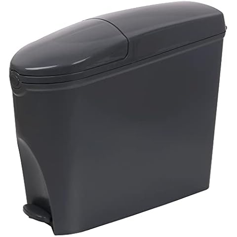 Sanitary Bin 20L Slimline Washrooms Toilets Hygienic Disposal Pedal Container Bins for Female Ladies And Baby Hygiene Products - 20 litres Grey Cover