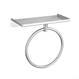 Photo Gallery babominimer portasciugamani in acciaio inox, montaggio a parete, senza trapano, rotondo, con mensola, impermeabile, salvaspazio, per bagno, cucina o camera da letto (argento) Photo Gallery babominimer portasciugamani in acciaio inox, montaggio a parete, senza trapano, rotondo, con mensola, impermeabile, salvaspazio, per bagno, cucina o camera da letto (argento)