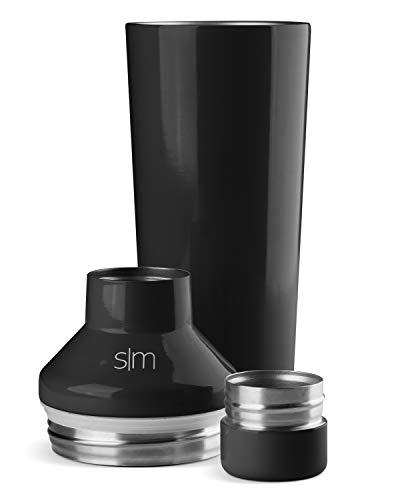 Simple Modern Cocktail Shaker Gift Set With Jigger Lid | Insulated Boston Martini Mixer Stainless Steel Christmas Gifts For Men Women | Compatible With Classic Tumbler Collection | Midnight Black #TOP2
