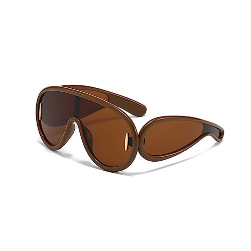Image of Oversized One Piece Sunglasses Women Men fashion Siamese Lenses Retro Design