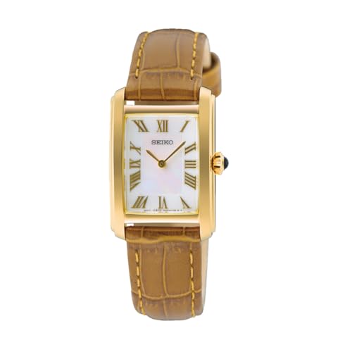 Ladies Numero romanos Correa Piel Marron