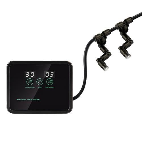 Reptile Mister With Timer - Rainforest Terrarium Timed Fogging System Reptile Intelligent Humidification Spray Kit - 360°Adjustable Misting System For Terrariums - Intelligent Reptile Misting System