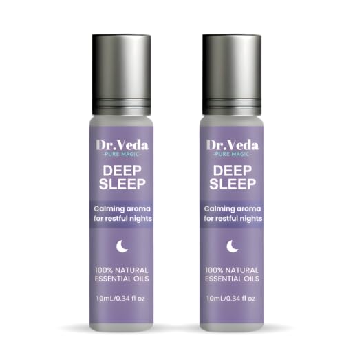 Image of Deep Sleep Roll-On - Calming Aroma for Restful Nights & Relaxation | Sleeping Aid Helps Improve Sleep with Lavender, Chamomile, Sandalwood, Coconut & Sesame Oils | 100% Natural Essential Oils, 10 ml (Pack of 2)