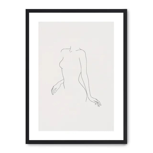 Cuadro woman line art x tableau noir et blanc décoration salon moderne affiche
