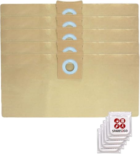 SPARES2GO 5 Bolsas de Polvo compatible con Titan 16L 20L 30L 40L Aspiradora + Pestañas Ambientadoras