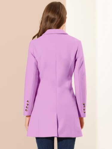 Image of Allegra K Womens Winter Elegant Pea Coat 2026 Single Breasted Long Overcoat | Notch Lapel Collar, Warm, Work Office Trench Coats,Outwear Outfit