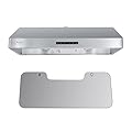 Pacific Trusteam Under Cabinet Ducted Range Hood 36" & Deflector Board - Powerful 900 CFM Kitchen Vent Hood - Stainless Steel, Ultra Quiet, Touch Control, LED Lights, Auto Cleaning SC8836BS