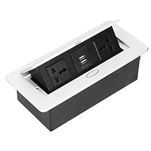 Pop Up Desktop Socket, Floor Electrical Outlet 250V 13A Power Supply Accessories Dual USB with LED Indicator for Electrical Equipment