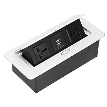 Ketsicart Floor Electrical Outlet, Socket Cover Box Kit Embedded 250V 13A 3 Hole Power Supply Accessories for Electrical Equipment