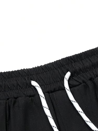 OYOANGLE Men's Drawstring Waist Zipper Hem Pants Y2K Streetwear Studded Hip Hop Pants4