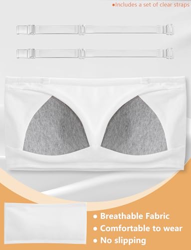 Happy Cherry Girls Bandeau Bra Strapless Invisible Strap Tranining Bra with Removable Pads3