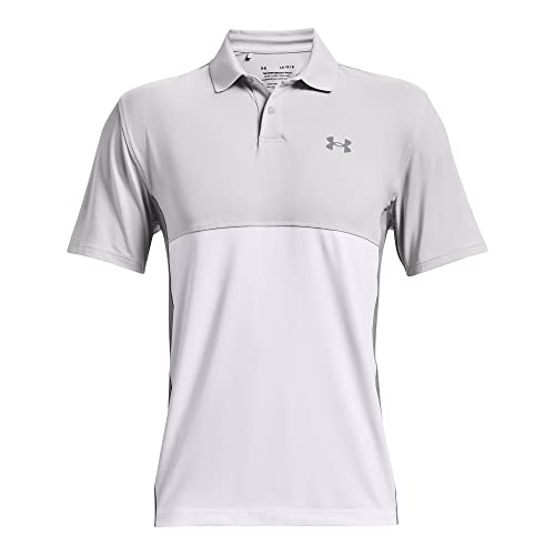 Under Armour Men's Performance Blocked Golf Polo , Halo Gray (014)/Jet Gray , Medium #TOP3