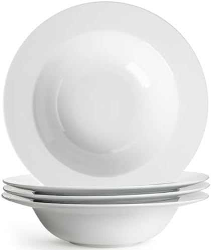 COIKZLY Ceramic Soup Bowls 8.6 In, Pasta Bowls & Cream Color - View #11