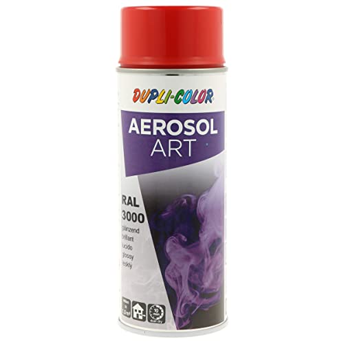 DUPLI-COLOR AEROSOL ART RAL 3000 feuerrot glänzend 400 ml, Spraylack für vielseitigen Einsatz, schnelltrocknend, hohe Deckkraft, für Innen- und Außenbereiche geeignet