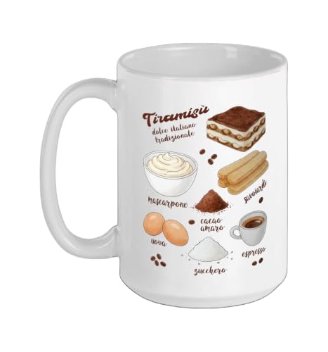 Tiramisu Recipe Tee Dolce Italiano Espresso Coffee Tradition Ceramic Mug,
