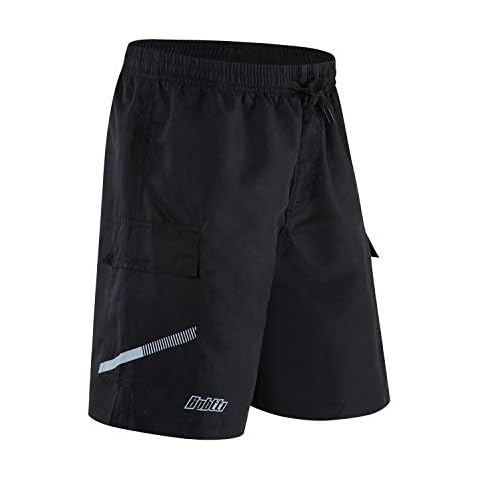 bpbtti Men’s MTB Cycling Short Mountain Bike Shorts with undetachable 3D Padded mesh Liner(2.0) (Black, X-Large,35-37") Cover