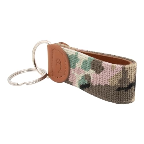 Image of Leather Hand-Stitched Needlepoint Key Fob or Key Chain