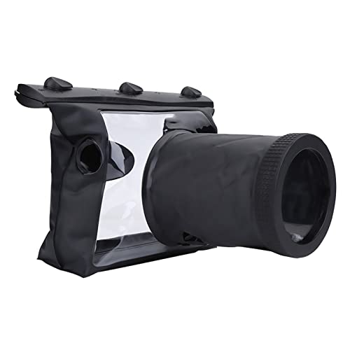Tbest Custodia Protettiva per Fotocamera Subacquea, Impermeabile per DSLR SLR, Nero Trasparente, Profondità Max 20m
