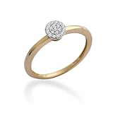 MIORE MP9072RR - Anillo de oro bicolor de 9 quilates con diamante (.095), talla 18 (18,47 mm)