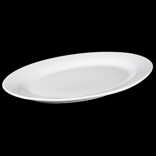 Holst Porzellan VLP 500 Porzellan Platte oval Vital Level flach, weiß, 50 x 34.5 x 4 cm, 1 Stück