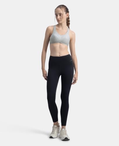 Image of Jockey 1378 Women Wirefree Padded Cotton Elastane Racerback Active Bra