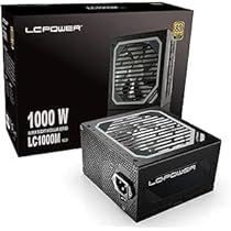 LC-POWER 1000W PSU – Alimentatore 1000 Watt ATX 3.0 and PCIe 5.0 per PC Gaming – Certificato 80 Plus Gold – Completamente Modulare – Ventola FDB da 120 mm Silenziosa – Cavi Neri Piatti