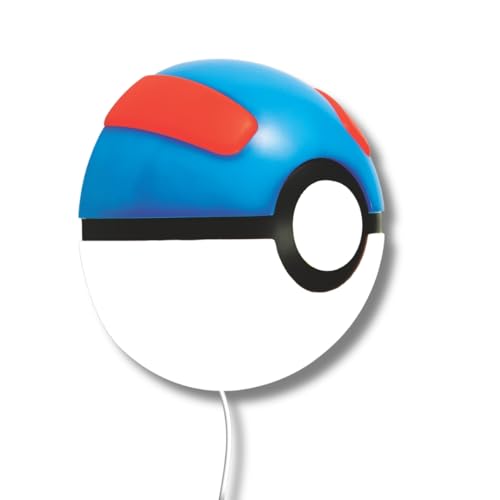 Ukonic Pokémon Great Ball 3D Wall Light – LED Gaming Room Wall Decor for Bedrooms, Gamer Setups, Anime Rooms & Pokémon Fans