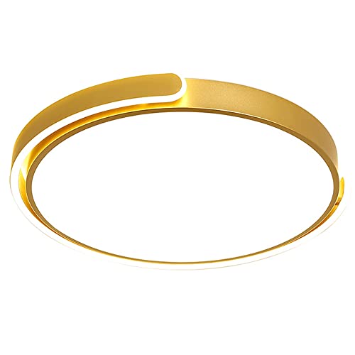 DOBQHWY Lámpara Panel Lujo Con Luz Redonda Plana Luz Techo Ultra Delgada Que Ahorra Energía Iluminación Techo Hierro Dorado Moda Accesorios Techo Con Brillo Lateral Semi Montaje Para Estudio Sala Esta