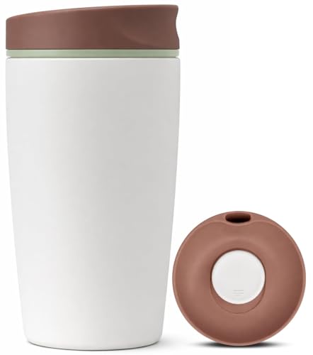 Image of Stvin Insulated Coffee Mug with Lid for Office & Travel | Reusable Double Walled Coffee Mug for Men & Women | Hot & Cold Beverage Cup - No Handle (Vanilla Bean)