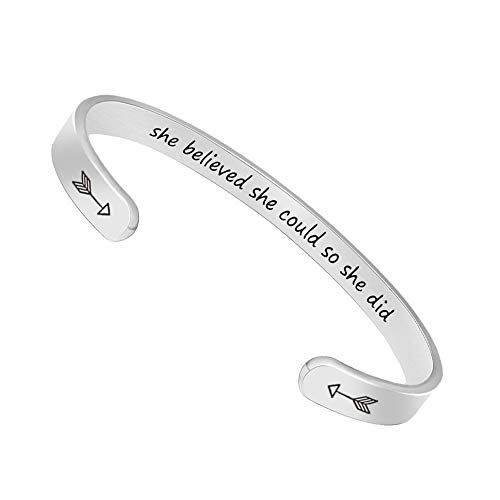 Btysun Bracelets for Women Mothers Day Bracelet Gifts from Daughter Inspirational Gifts for Women Graduation Gifts for Her Motivational Birthday Cuff Bangle Friendship Personalized Mantra Jewelry…