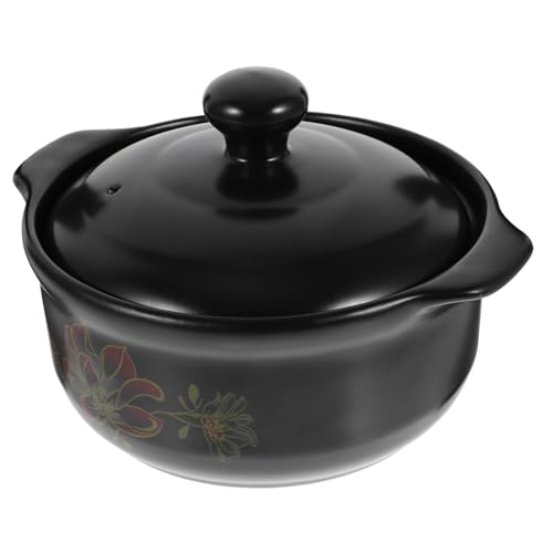 Lurrose 製高温耐性炊飯鍋 家用明火対応セラミック炊飯土鍋 滑りにくい内壁 簡単清掃 蓄熱効率良好 調理用煮込み鍋