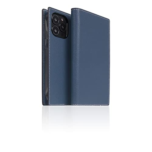SLG D6 Hybrid Grain Leather Wallet Case for iPhone 14 Pro Max - Handcrafted Diary Style with Card Holders and Side Cash Pocket, Gift Box Included (Royal Blue) by SLG - Used condition - US$45.24