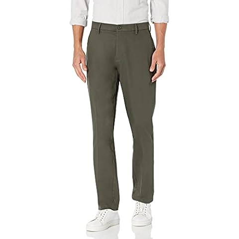 Goodthreads Men's Athletic-Fit Wrinkle-Free Comfort Stretch Dress Chino Trouser, Olive, 38W / 32L Cover