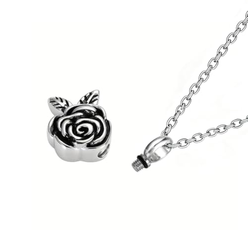 Collier funéraire pour cendres acier inoxydable : pendentif étanche rose