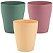 Alipis 3Pcs Small Trash Can 1.2 Gallon Plastic Wastebasket Simple Round Garbage Can Colorful Trash Bin Rubbish Container Basket for Kitchen, Bathroom, Home, Office (Green, Pink, Yellow)