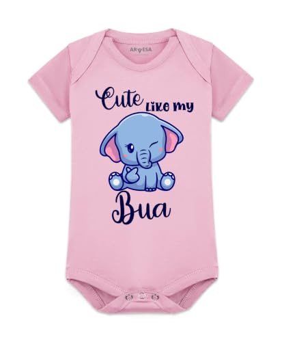 Image of ARVESA Baby Romper Bua Theme for Baby Boy and Baby Girl Cotton 0-12 Months Design No 972 - Cute Like My Bua