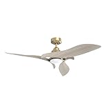 AEROFANTURE Gyro Ceiling Fans with Lights and Remote, 54 Inch Modern Bedroom Ceiling Fan with 3 Sculpted Blades, Reversible Ultra Quiet DC Motor, 3CCT Dimmable LED, 6 Speeds for Living Room Patio