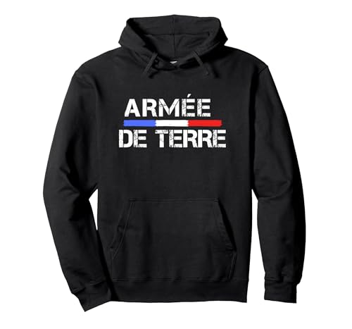 Armée de Terre Française Sweat à Capuche, Unisexe pour Adultes, Noir, M