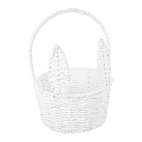 ANDRESLAD Cestino Portaoggetti Pasquale Con Motivo Floreale Fatto A Mano Per Uova E Giocattoli Cestino Portaoggetti Bianco Per Bambini