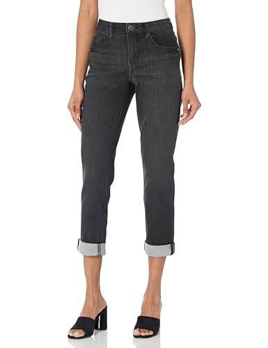 Petite Black Cuffed Girlfriend Jeans by Democracy