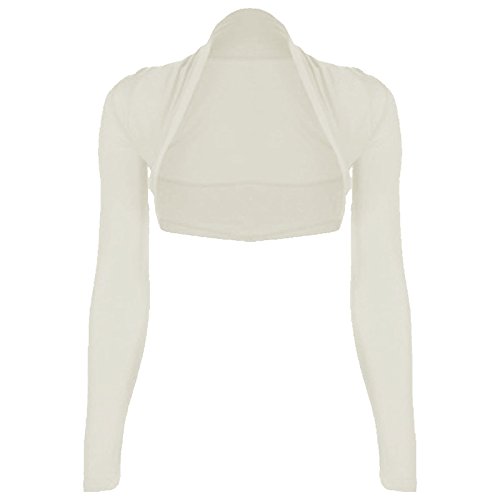 Cárdigan bolero para mujer rosa crema: chaqueta corta de manga larga ajustable