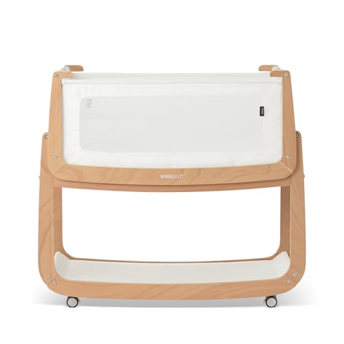 Image of SnuzPod 5 Bedside Bassinet for Baby - Newborn bed with Zip Down Breathable Windows, Bedside Sleeper with Lift-Off Bassinet, Portable & Rocking Stand, 3-in-1 Baby Cradle with Wheels & Mattress, Natural