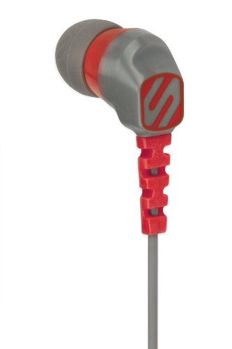 Scosche Hps200Gyr Noise Isolation Earbuds 10.5Mm Drivers And Ear Clips - Retail Packaging - Grey/Red #TOP15