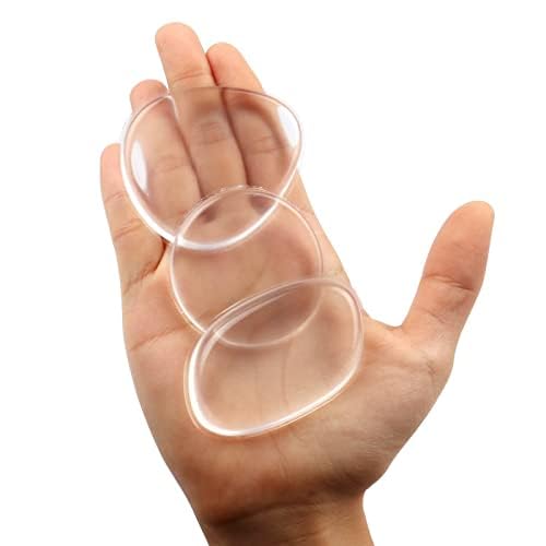 Image of Silicone Makeup Sponge, Washable Transparent Gel Foundation Makeup Puff, Silicone Blender Make Up Sponge Applicator for Liquid Primer Foundation Cream Contour Concealer Sponge Cosmetic Puffs, 3 Pack