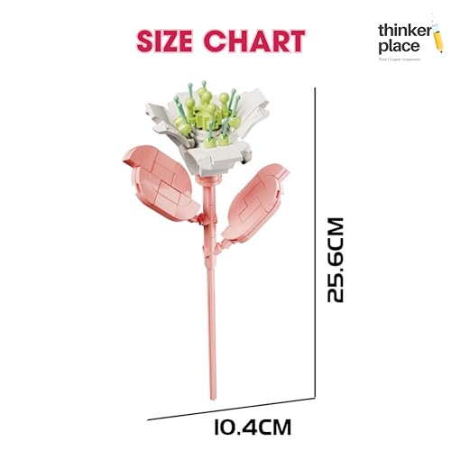 Image of STEM Lily Flower Building Blocks Set (106 Pcs, 12-in-1) | DIY Flower Pen Stand Kit for Kids 6+ Years (Boys & Girls) | Creative Craft & Learning Toy | Ideal Gift for Kids