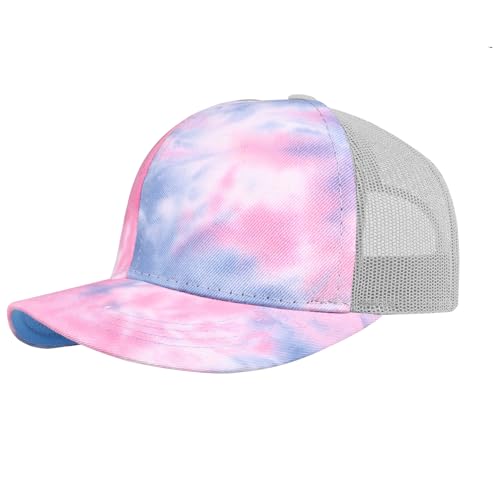 Image of TZ Promise Men Women Plain Cotton Trucker Cap with Breathable Mesh Back, Snapback Baseball Hats