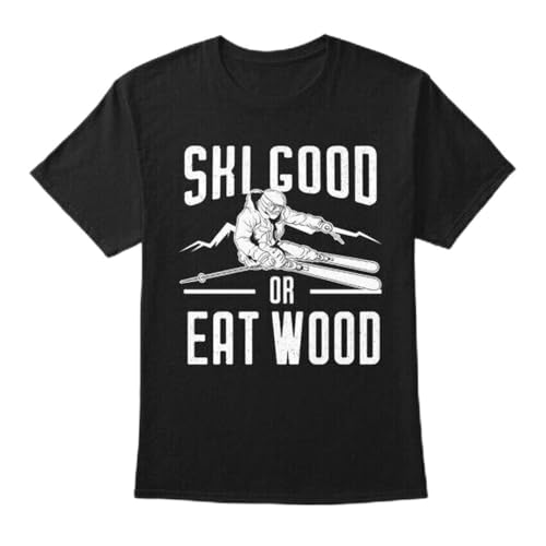 GUEWBF Ski Skier Skiing Winter Sport Funny T-Shirt Blacks